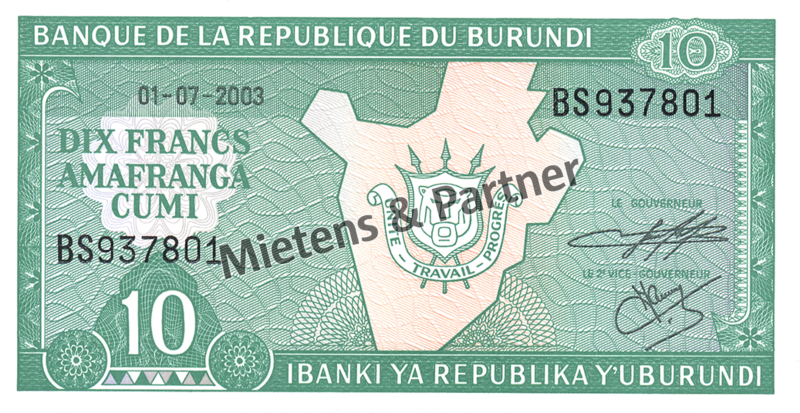 Burundi (Republic) 10 Francs (03525)