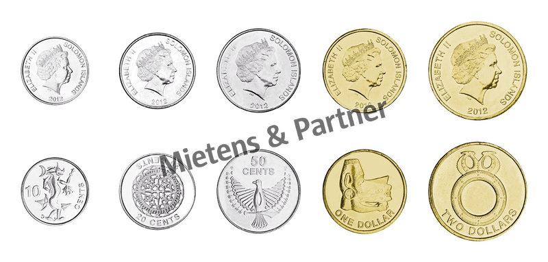 Solomon Islands (Constitutional Monarchy) 10, 20, 50 Cents, 1, 2 Dollars (31737)