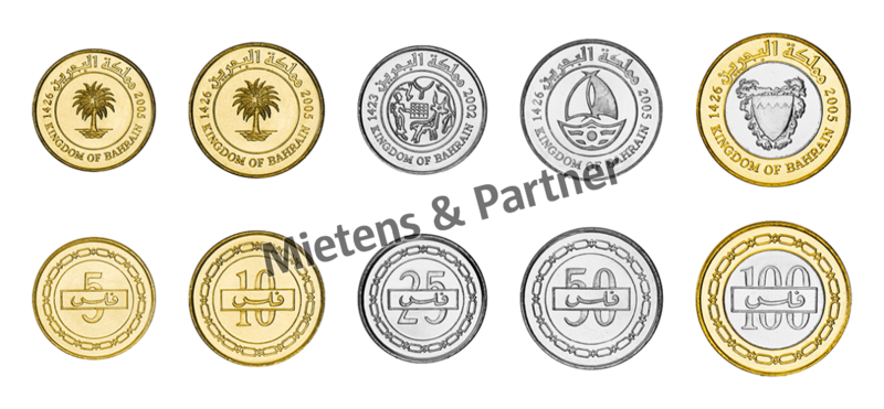 Bahrain (Kingdom) 5, 10, 25, 50, 100 Fils (12053)