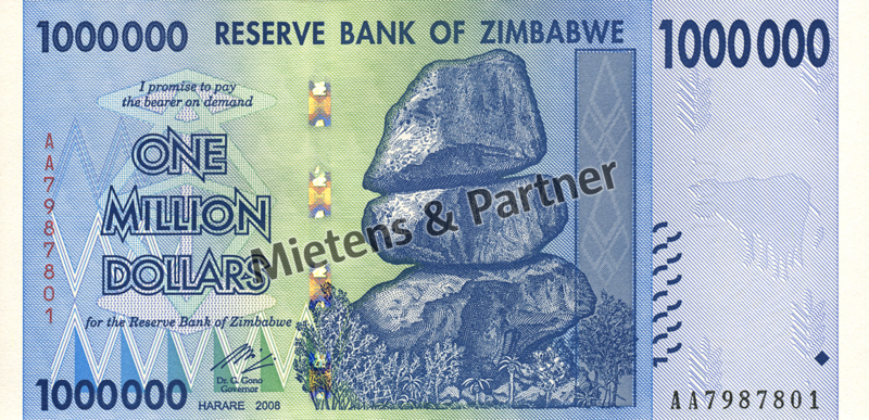 Zimbabwe (Republic) 1 Million Dollars (03825)