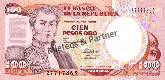 Colombia (Republic) 100 Pesos Oro (04537)