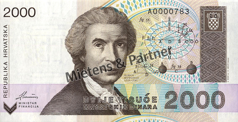 Croatia (Parliamentary Republic) 2.000 Dinara (45981)