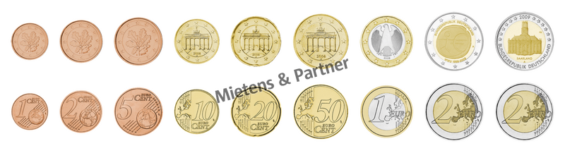 Germany (Federal Republic) 1, 2, 5, 10, 20, 50 Euro Cent, 1, 2, 2 Euro (61653)