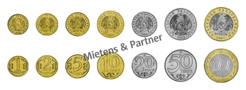 Kazakhstan (Republic) 1, 2, 5, 10, 20, 50, 100 Tenge (09522)