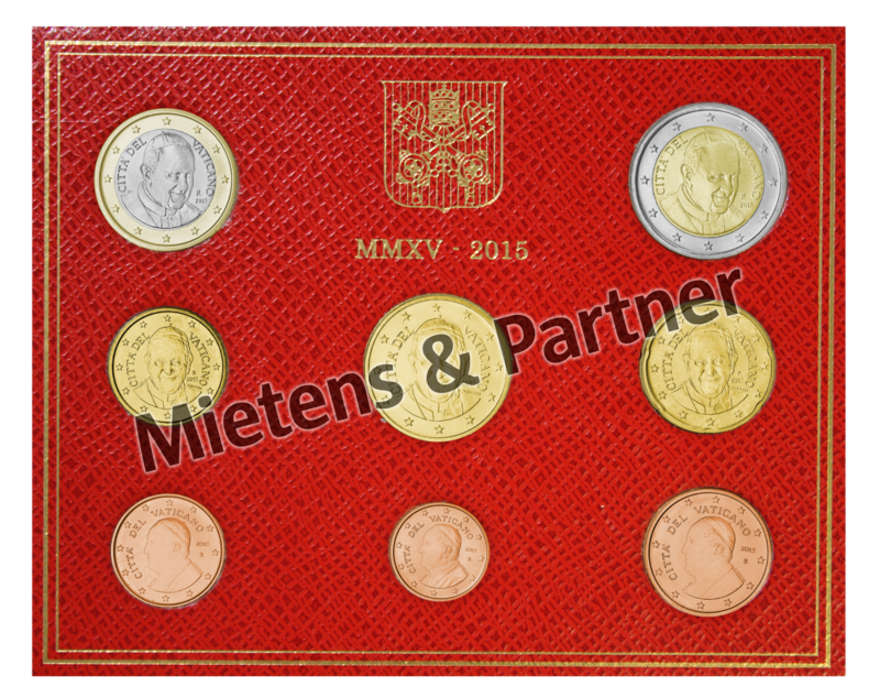 Vatican City State (Absolute Elective Monarchy) 1, 2, 5, 10, 20, 50 Euro Cent, 1, 2 Euro (40810)