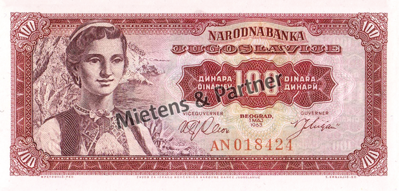 Yugoslavia (Socialist Federal Republic) 100 Dinara (31477)