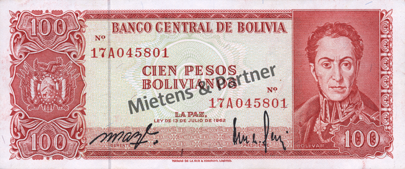Bolivia (Republic) 100 Pesos Bolivianos (04778)