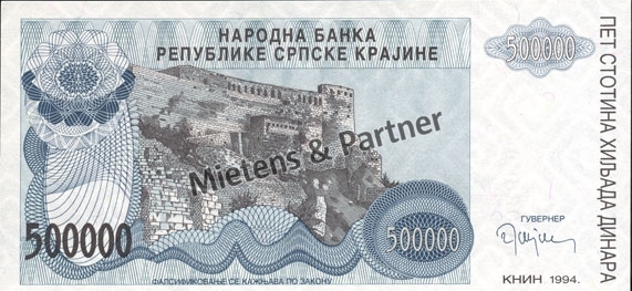 Croatia (Republic of Serbian Krajina) (Republic) 500.000 Dinara (03150)