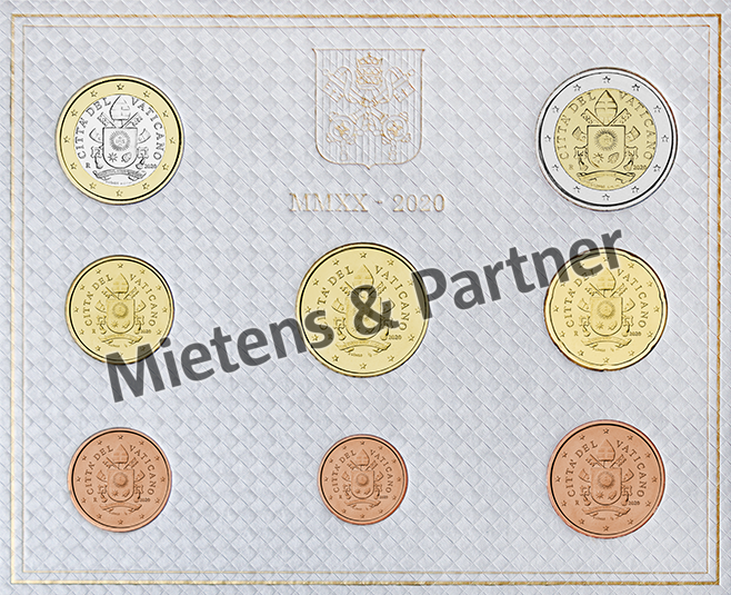 Vatican City State (Absolute Elective Monarchy) 1, 2, 5, 10, 20, 50 Euro Cent, 1, 2 Euro (63404)