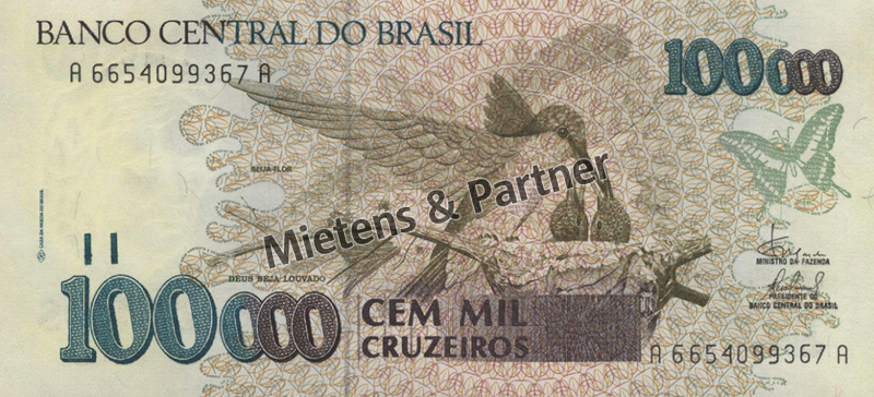 Brazil (Federal Republic) 100.000 Cruzeiros (35618)