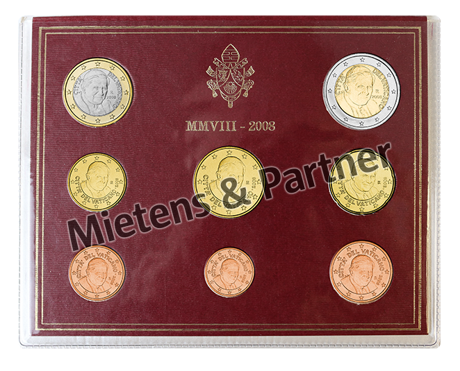 Vatican City State (Absolute Elective Monarchy) 1, 2, 5, 10, 20, 50 Euro Cent, 1, 2 Euro (54738)