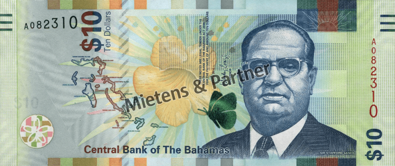 Bahamas (Parliamentary Monarchy) 10 Dollars (47058)