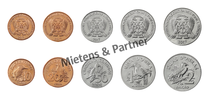Sao Tome and Principe (Democratic Republic) 10, 20, 50 Centimos, 1, 2 Dobras (58858)