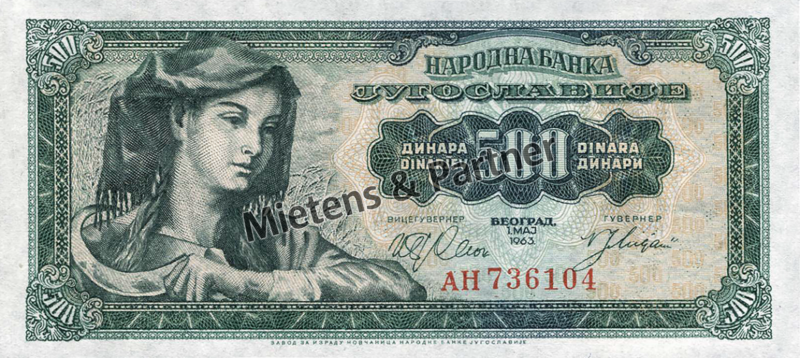 Yugoslavia (Socialist Federal Republic) 500 Dinara (27509)